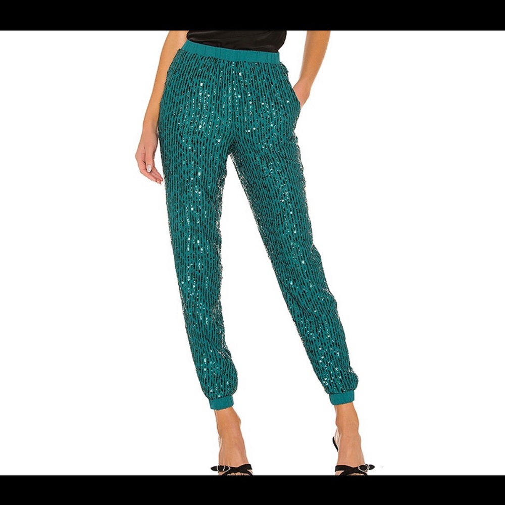 NBD Emerald sequin jogger. Size Medium